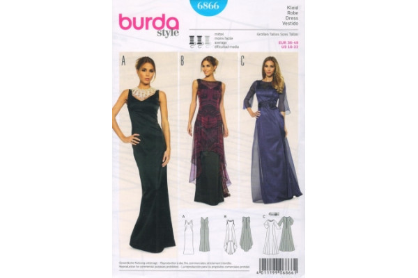 Выкройка Burda  6866  Женская (вечернее платье) *13565* (90г)
