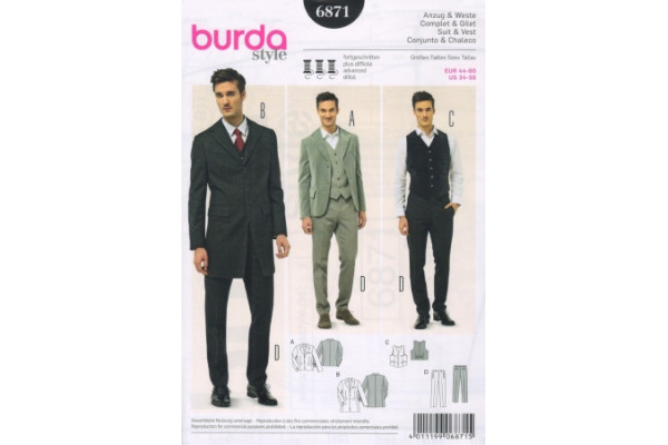 Выкройка Burda  6871  Мужская *13596* (130г)