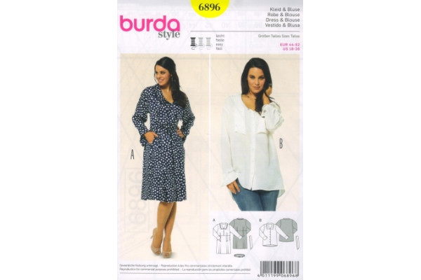 Выкройка Burda  6896  Мода для полных *13563* (90г)