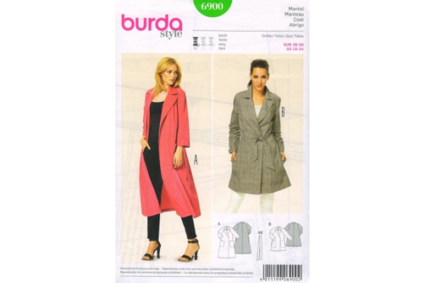 Выкройка Burda  6900  Женская (жилеты-жакеты-пальто)    *12713*
