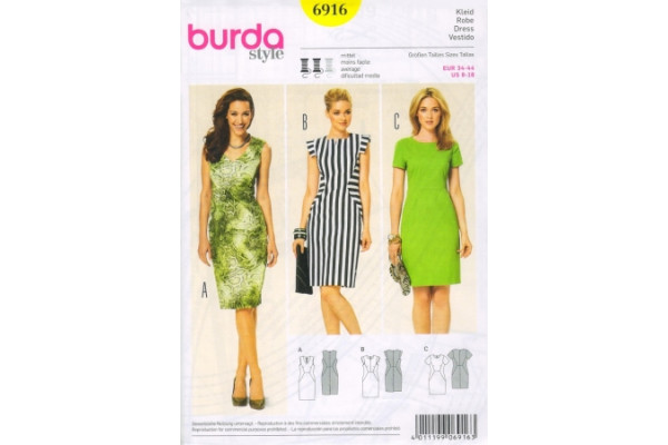Выкройка Burda  6916   Женская (платья)       *12729*