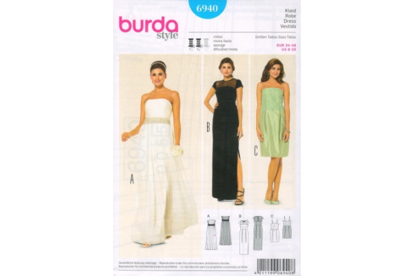 Выкройка Burda  6940   Женская (вечернее платье)       *12748*
