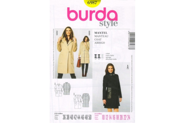 Выкройка Burda  6987   Женская (жилеты-жакеты-пальто)       *12785*