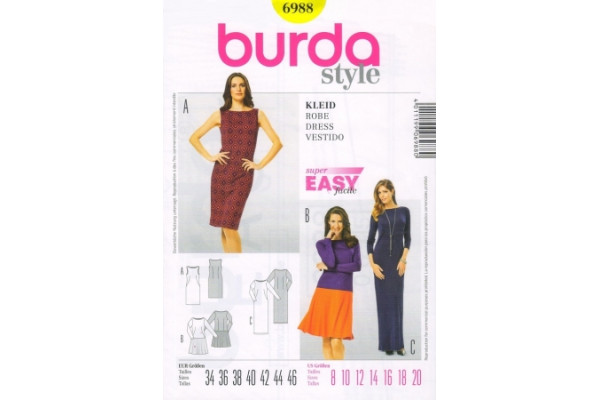 Выкройка Burda  6988   Женская (платья)       *12786*