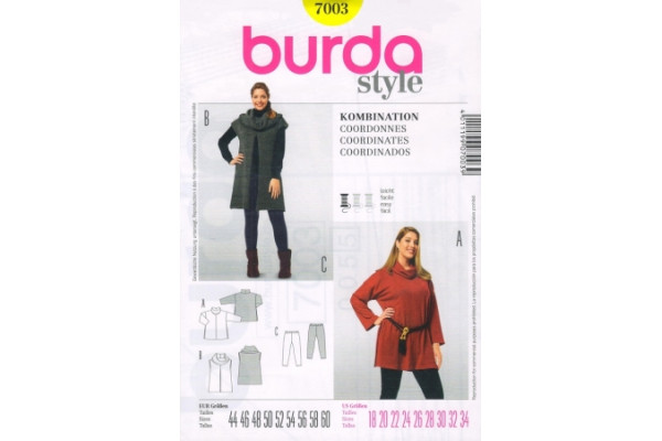 Выкройка Burda  7003   Мода для полных       *12799*
