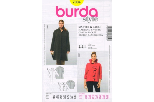 Выкройка Burda  7004   Мода для полных       *12800*