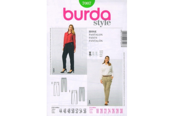 Выкройка Burda  7007   Мода для полных       *12803*