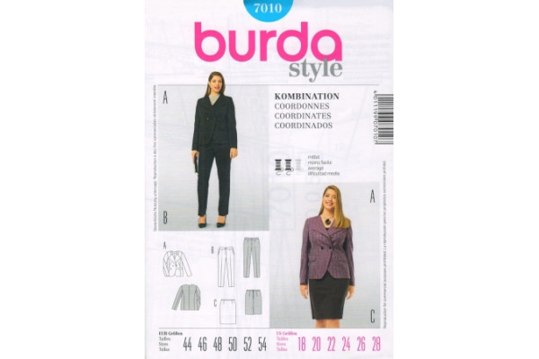 Выкройка Burda  7010   Мода для полных       *12806*