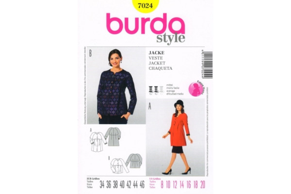 Выкройка Burda  7024   Женская (мода для будущих мам)       *12819*