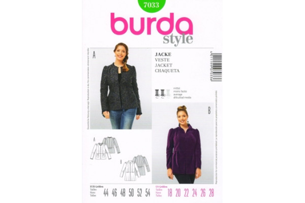 Выкройка Burda  7033   Мода для полных       *12824*