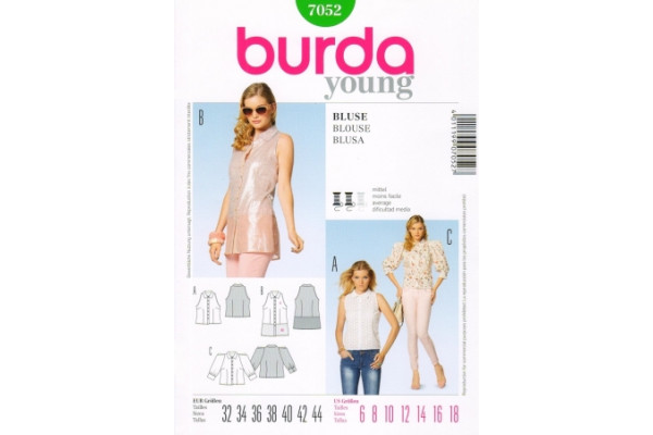 Выкройка Burda  7052  Женская (блузы-топы-туники)       *12840*
