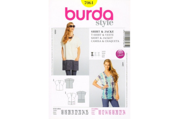 Выкройка Burda  7061  Женская (блузы-топы-туники)       *12846*