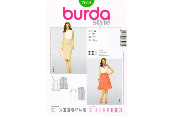 Выкройка Burda  7069  Женская (юбки)       *12853*