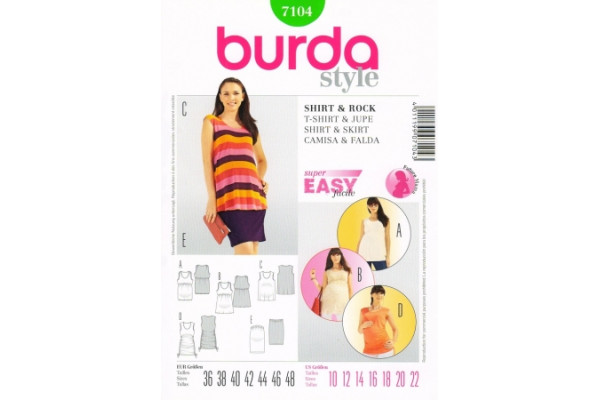 Выкройка Burda  7104  Женская (мода для будущих мам)       *12883*
