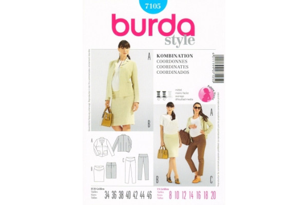 Выкройка Burda  7105  Женская (мода для будущих мам)       *12884*