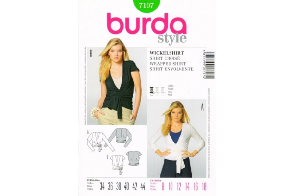 Выкройка Burda  7107  Женская (блузы-топы-туники)       *12886*