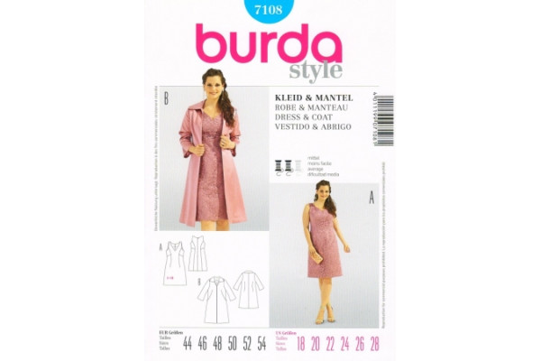 Выкройка Burda  7108  Женская (жилеты-жакеты-пальто)       *12887*