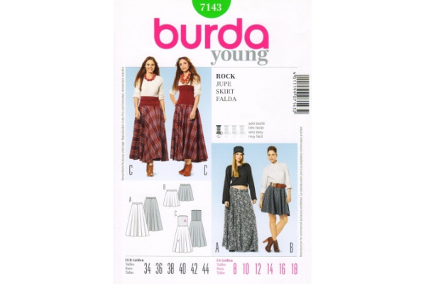 Выкройка Burda  7143  Женская (юбки)       *12911*