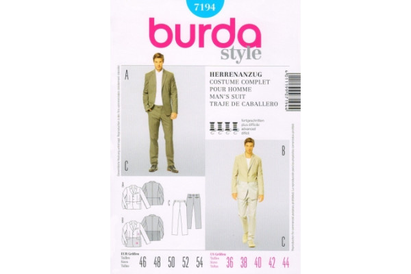 Выкройка Burda  7194 Мужская *13263*