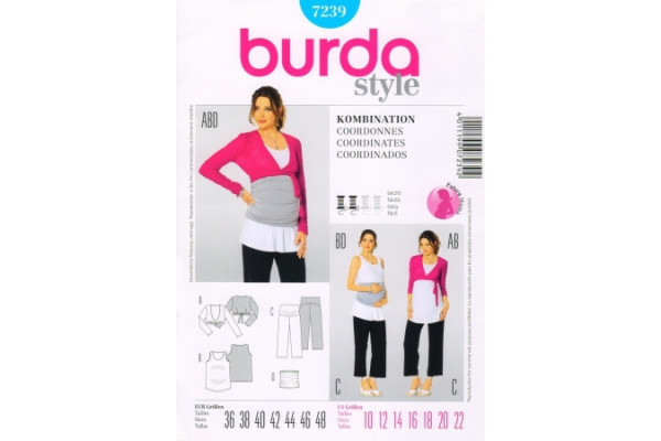 Выкройка Burda  7239   Женская (мода для будущих мам)       *13192*