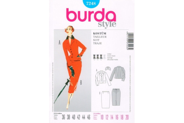 Выкройка Burda  7248  Женская (винтаж)       *12967*