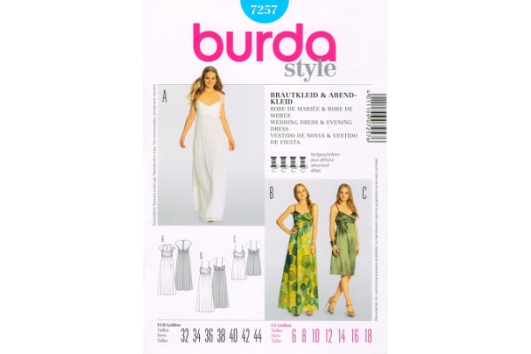 Выкройка Burda  7257  Женская (вечернее платье)       *12972*