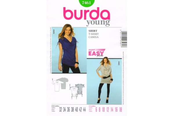 Выкройка Burda  7461  Женская (блузы-топы-туники)       *12992*