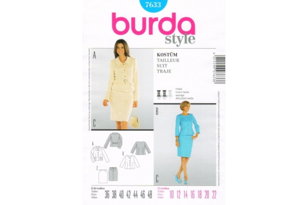 Выкройка Burda  7633  Женская (комплекты)       *13006*