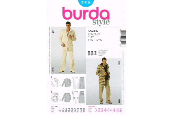 Выкройка Burda  7918   Мужская       *13276*