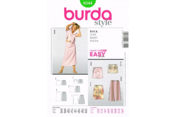 Выкройка Burda  8344  Женская (юбки)       *13049*