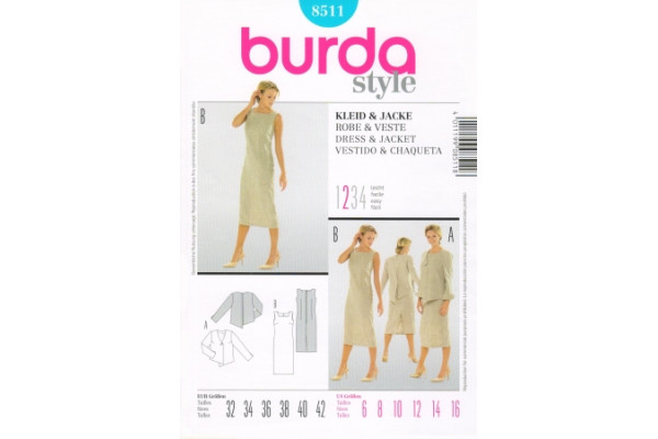 Выкройка Burda  8511  Женская (комплекты)       *13057*