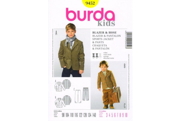 Выкройка Burda  9452  Детская       *13066*