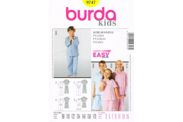 Выкройка Burda  9747  Детская       *13290*