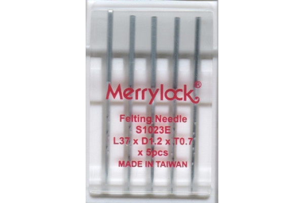 Набор игл для иглопробивной машины Merrylock 015 в блоке 5 игл красные *11710* S1023E (L37 x D1.2 x T0.7)