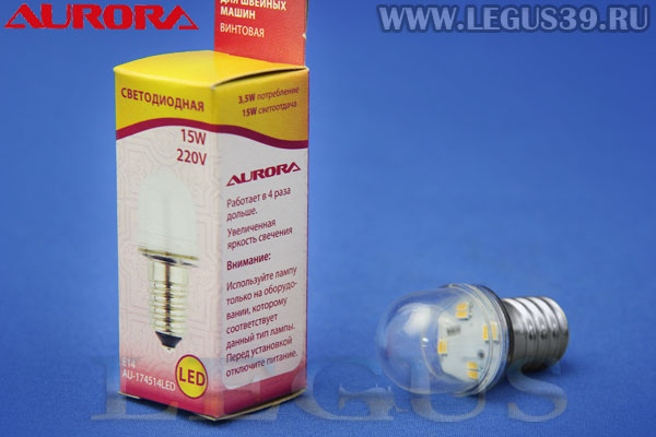 Лампочка AU-174514 резьбовая светодиодная 220V 15W 20х46 мм LED
