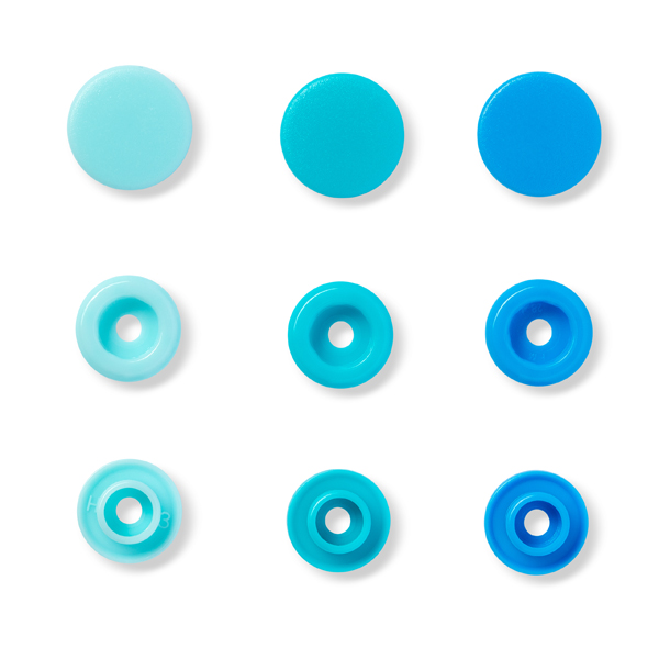 Кнопки 393000 Джерси Prym Love Color Snaps 12 мм 30 штук, (пластик) цвет: голубой/синий предназначены для легких тканей, трикотажа
