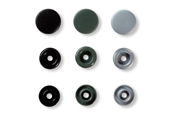 Кнопки 393003 Джерси Prym Love Color Snaps 12 мм 30 штук, (пластик) цвет: серый/черный предназначены для легких тканей, трикотажа