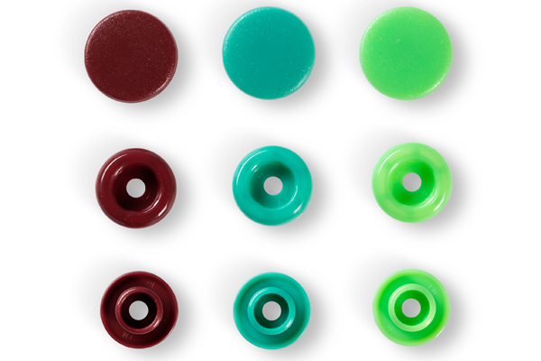 Кнопки 393005 Джерси Prym Love Color Snaps 12 мм 30 штук, (пластик) цвет: зеленый/коричневый предназначены для легких тканей, трикотажа