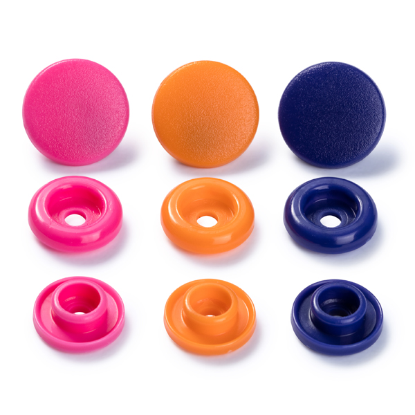 Кнопки 393006 Джерси Prym Love Color Snaps 12 мм 30 штук, (пластик) цвет: оранжевый/розовый/фиолетовый предназначены для легких тканей, трикотажа