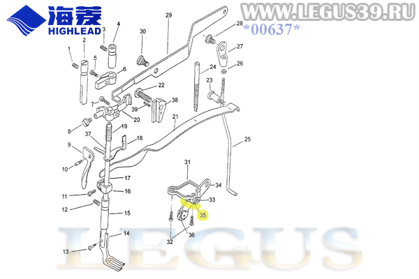 Пружина H2000I2190 коленоподъемника для промышленной швейной машины HIGHLEAD GC0618-1SC , GC0618-1, Spring