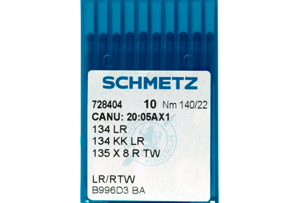 Иглы швейные 134LR №140/22 Schmetz canu:20:05 AX1