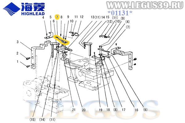 Нож подвижный H4911J8001 Movable knife для промышленной швейной машины HIGHLEAD GC20618-1-D.