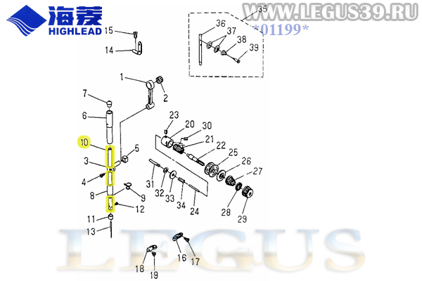 Игловодитель H110-12-006 для промышленной швейной машины HIGHLEAD GC1088-H, Needle bar