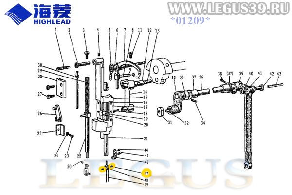 Винт иглы H32132D104 (SM 9/64" (40) x 3,0) для промышленной швейной машины HIGHLEAD GC 20618-2, Needle clamp screw
