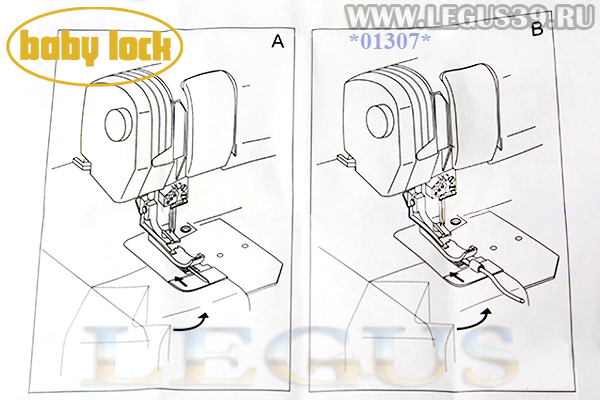 Лапка B5002-06A-C-E для бытового оверлока BabyLock BLE-8 защипы или вшивание шнурка Pintuckking Foot.