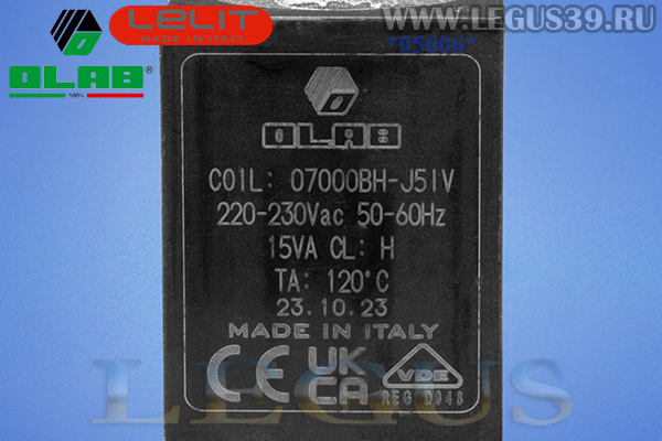 Электрозатвор OLAB 7000BH/J5IV 230V,50Hz Lelit CD371/А CD 371/A без арматуры   (Катушка соленоида электромагнитного клапана)