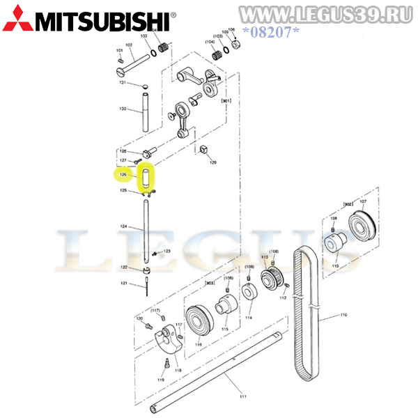 Втулка нижнего игловодителя MF13A0664 Mitsubishi LS2-1380 Needle bar bushing (lower)