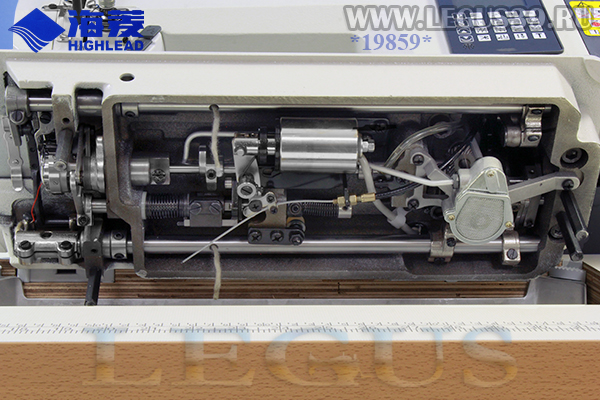 Швейная машина HIGHLEAD DY-351 (комплект со столом) с двойным продвижением, увеличенным челноком, обрезкой нити (короткий конец нити до 3 мм, после обрезки) и закрепкой (стежок в стежок), со встроенным шаговым двигателем 750 Вт