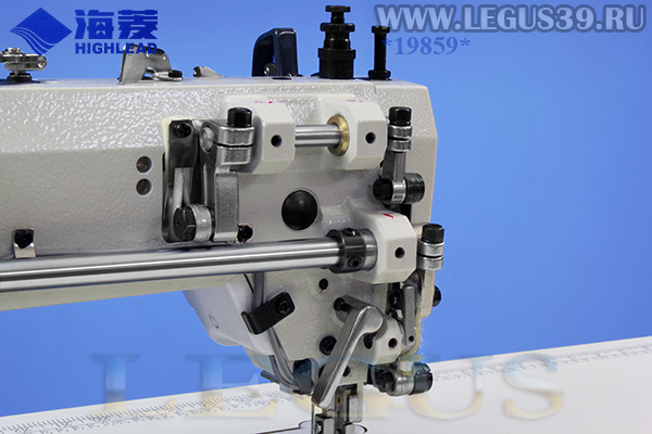 Швейная машина HIGHLEAD DY-351 (комплект со столом) с двойным продвижением, увеличенным челноком, обрезкой нити (короткий конец нити до 3 мм, после обрезки) и закрепкой (стежок в стежок), со встроенным шаговым двигателем 750 Вт
