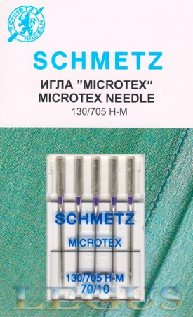 Иглы швейные Микротекс Шелк 130/705H № 70 Schmetz 5 штук, canu:22:31.MA2 VBS